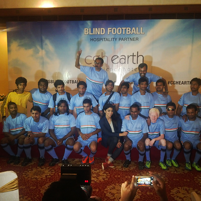 Indian blindfootball team with sriya saran