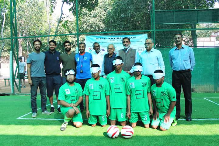 team with Blind Football Demo game and Awareness session Organisers