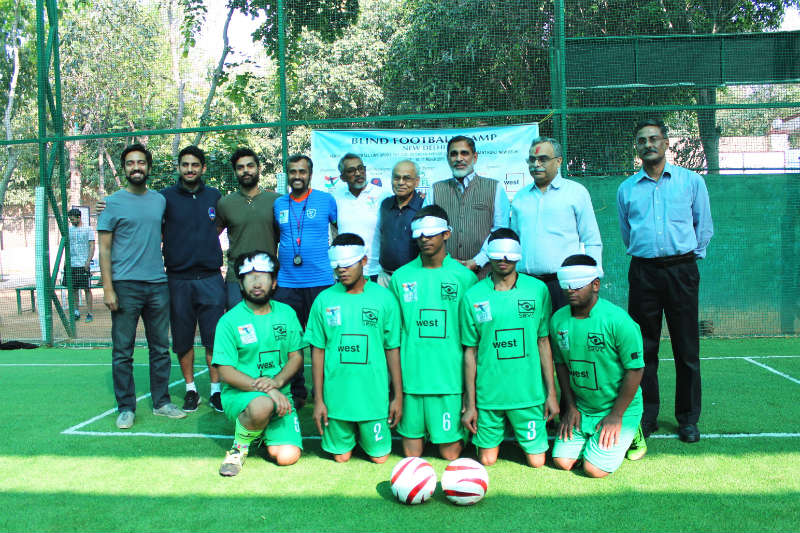 team with Blind Football Demo game and Awareness session Organisers
