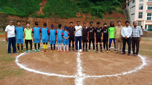 Team line up before match at Guwahati, Assam
