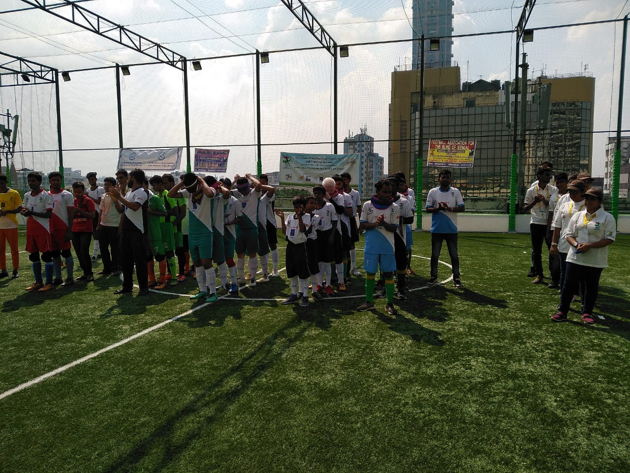 All team line up on East Zone Blind Football Tournament, Kolkata