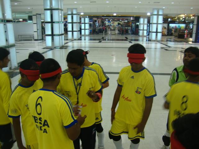 giving instructions to players Indian Blind Football Teams participation at its First Ever International Tournament featuring seven nations bangkok