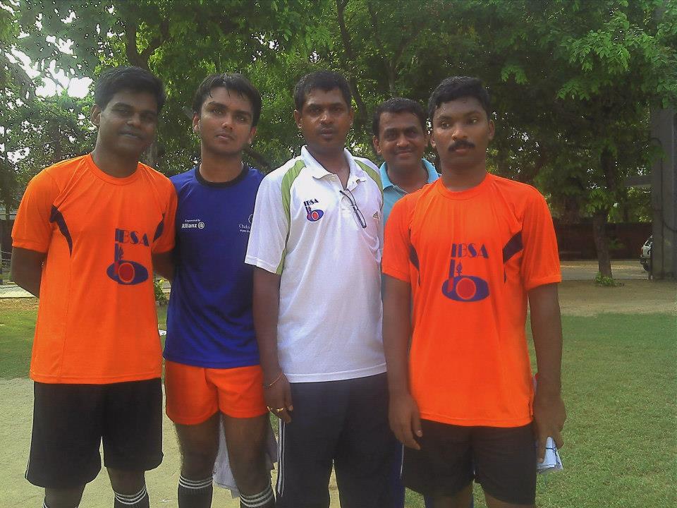 Indian Coach David with Ranjit, Naufal and Anish at the training camp delhi