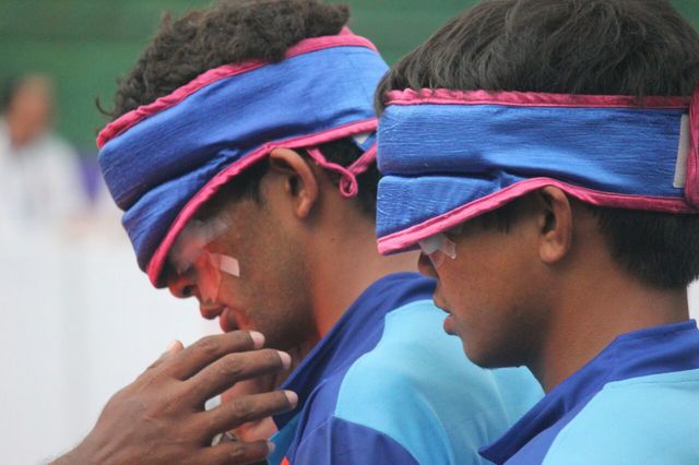 very close photograph of player Pankaj Rana