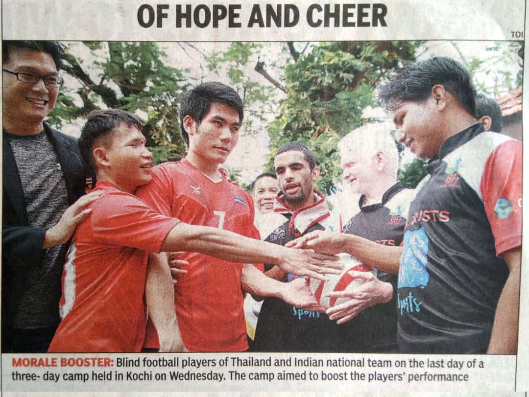 News paper cutting about india and thailand football camp