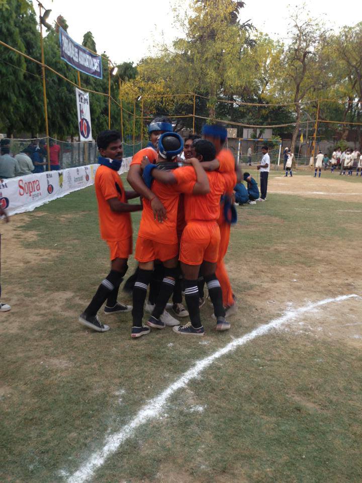 Ecstatic after the second win ! Renjith on the far left emerged at the top scorer with 4 goals !