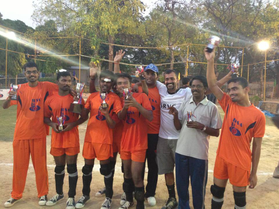 Team SRVC with their cups