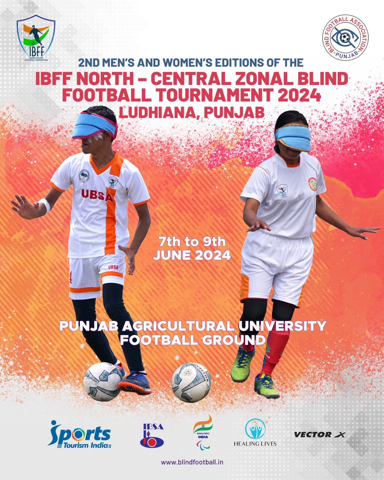IBFF NORTH CENTRAL ZONAL BLIND FOOTBALL TOURNAMENT 2024 Poster